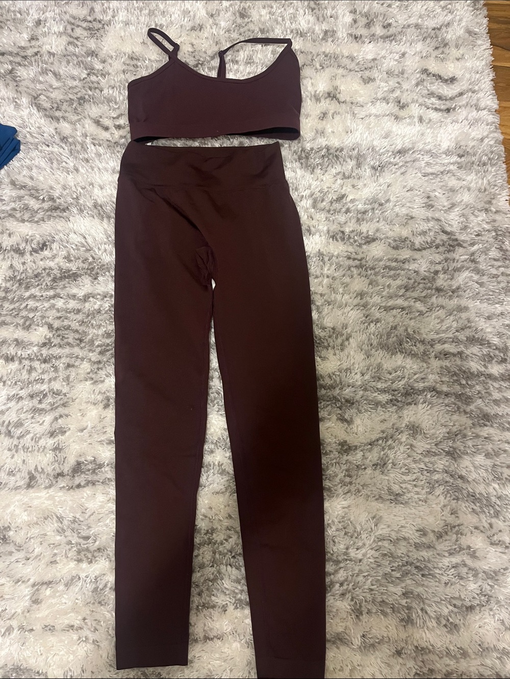 YoungLA chocolate brown leggings and bra set